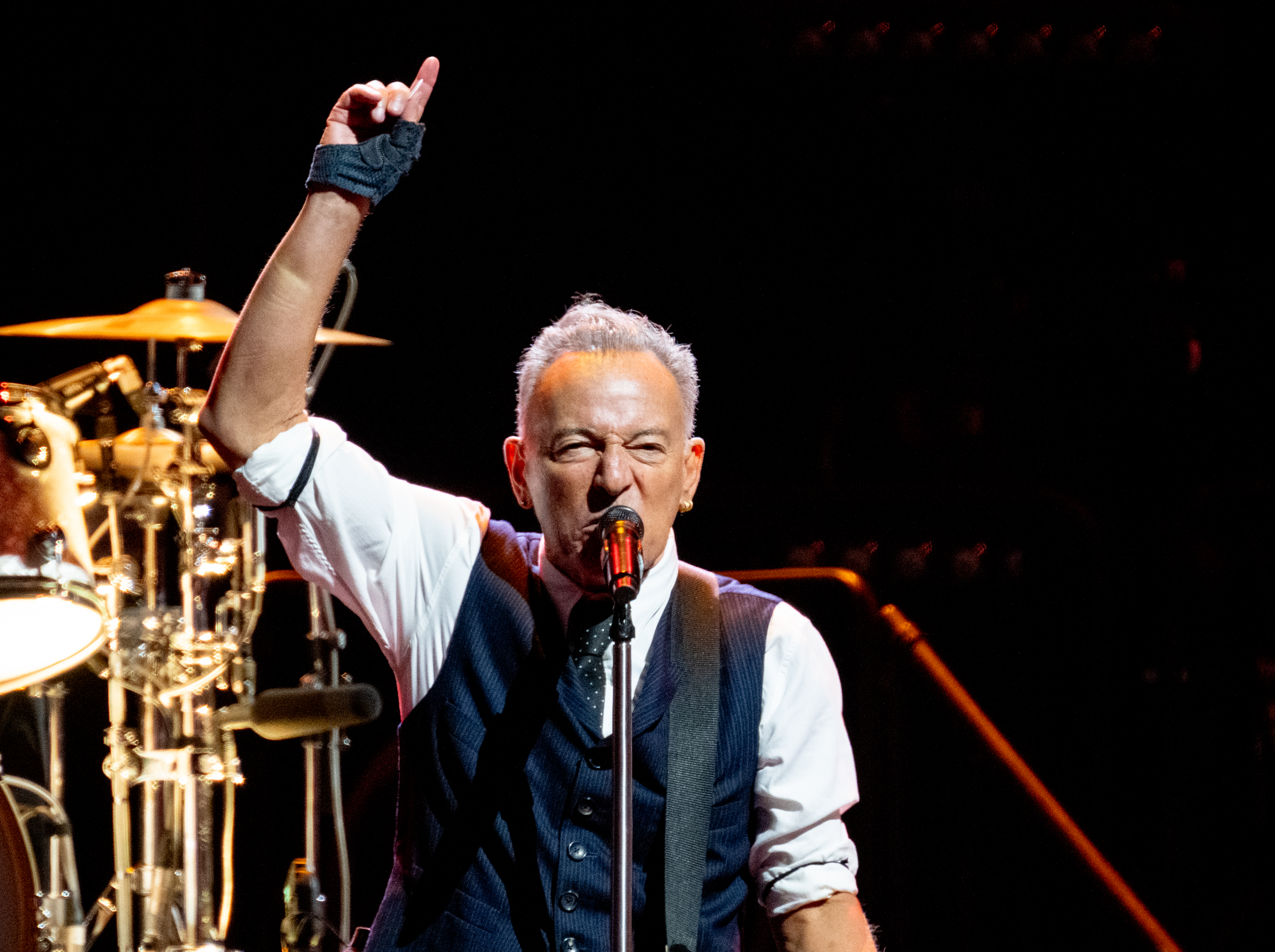 MAY 14: Bruce Springsteen performs during the first night of ‘The Land of Hopes and Dreams’ tour at Co-op Live on May 14, 2025 in Manchester, England.