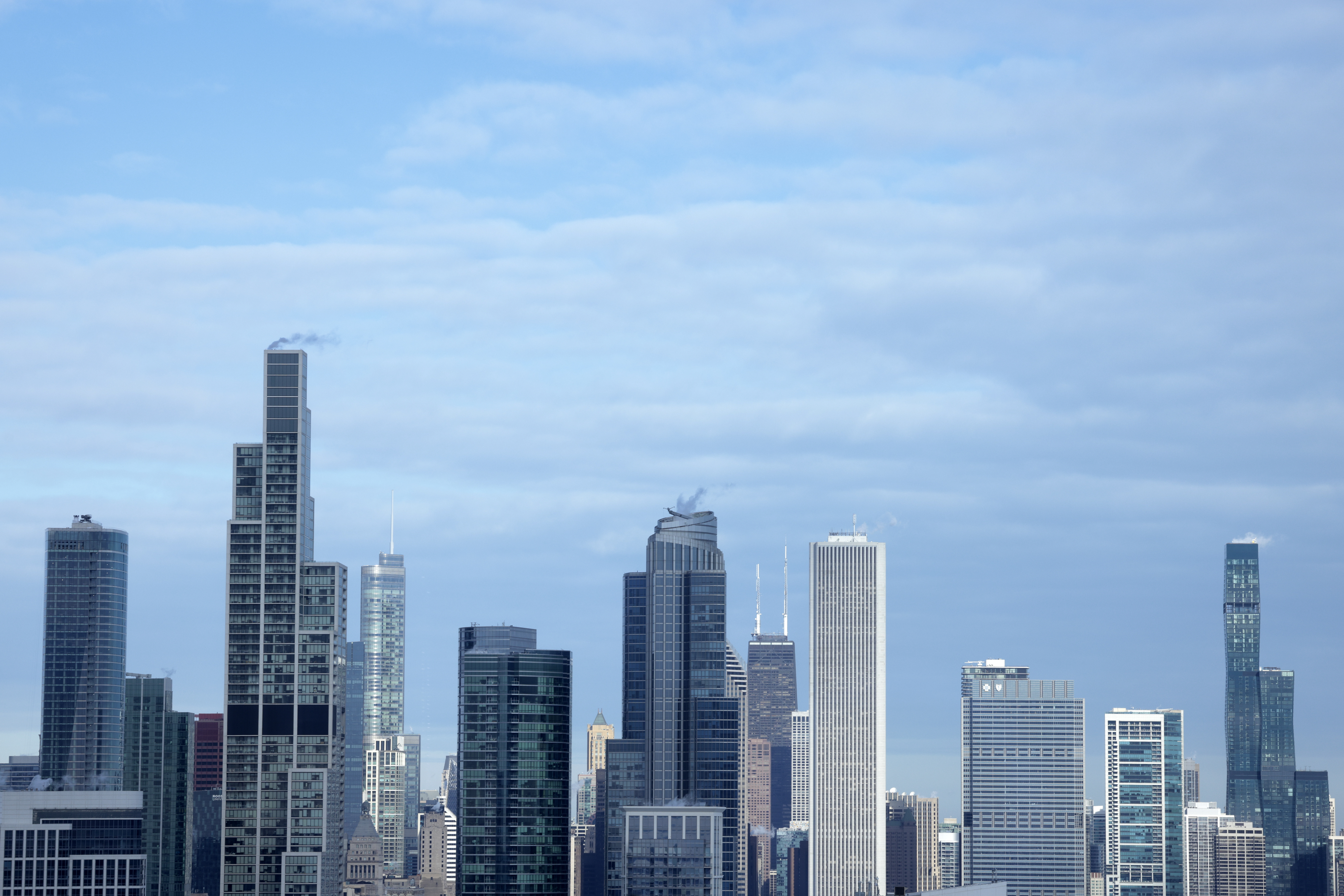 CHICAGO, ILLINOIS – JANUARY 17: The skyline of Chicago is seen on January 17, 2024 in Chicago, Illinois. View is from the south of the city looking north. (Photo by Win McNamee/Getty Images)