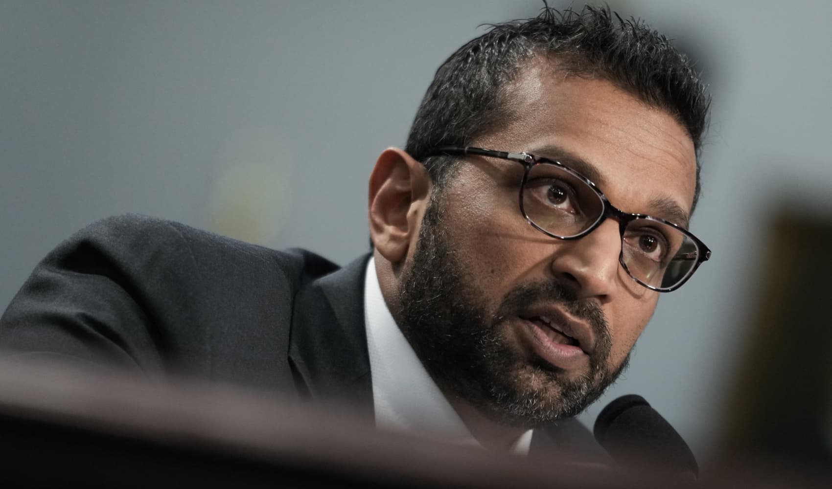 FBI Director Kash Patel testifies during a House Commerce, Justice, Science and Related Agencies Subcommittee hearing on the 2026 agency’s budget request on Capitol Hill in Washington, D.C., on May 7, 2025.